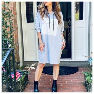 MADE IN ITALY COCO HOODED SIDE POCKET DRESS